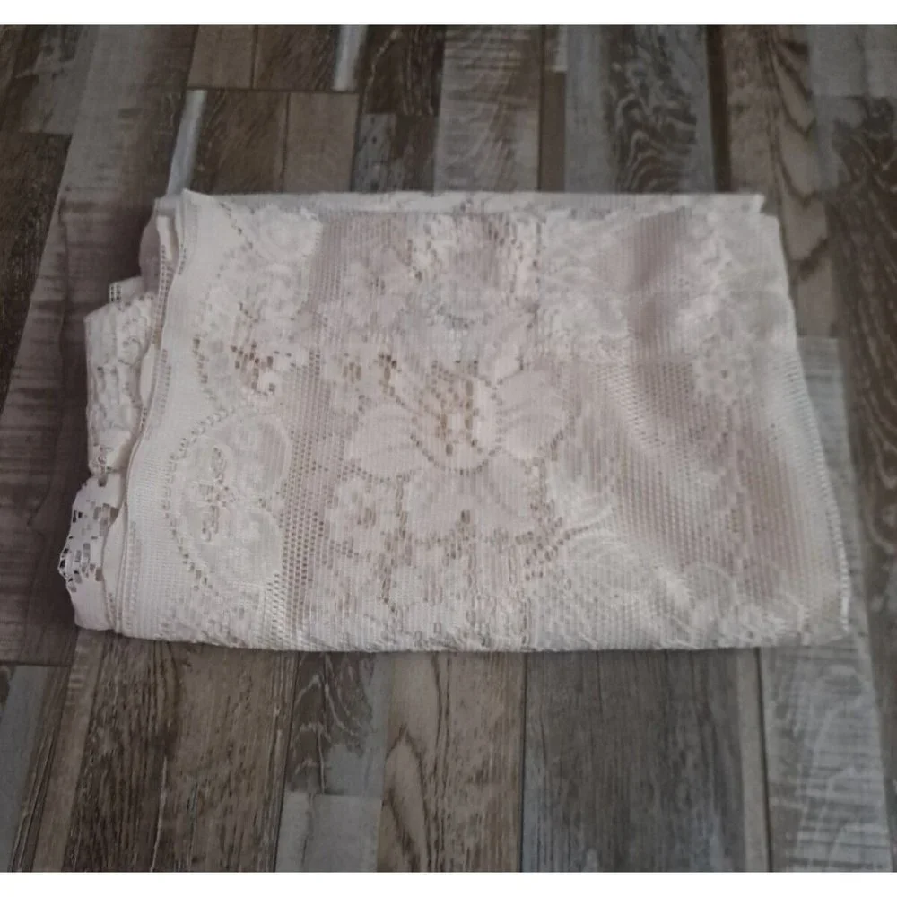 Lace Curtain Panel Ivory Floral Dogwood Sheer Cottage Farmhouse Country 60x90